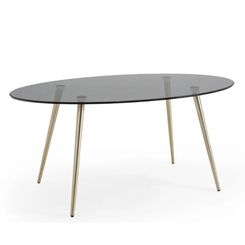 oval glass dining table
